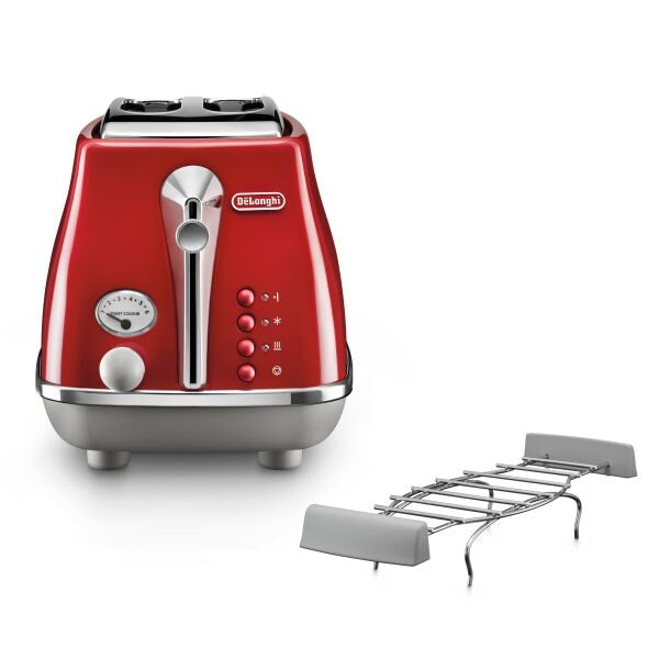 De’Longhi Icona Capitals Grille-pain 2 Tranches 900 W, Rouge