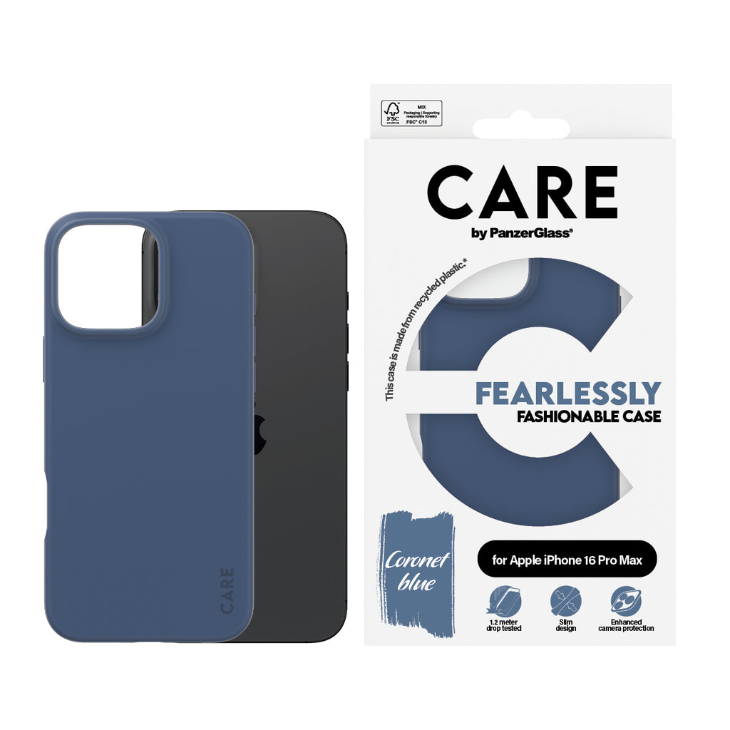 PanzerGlass CARE™ by ® Case Blue iPhone 16 Pro Max coque de protection pour téléphones portables Housse Bleu