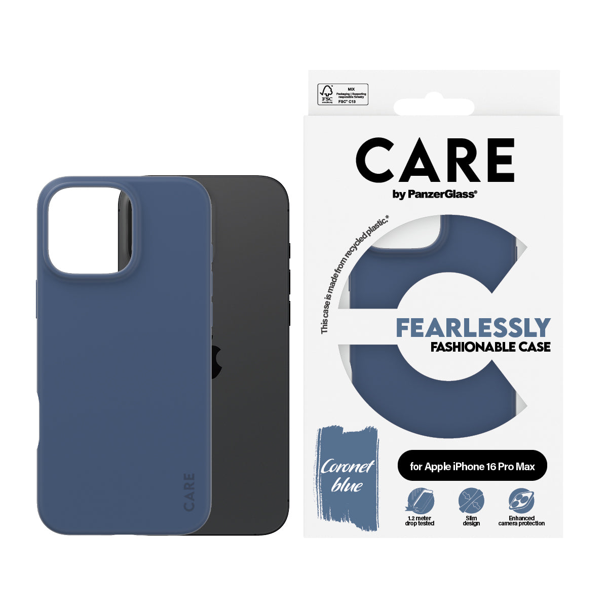 PanzerGlass CARE™ by ® Case Blue iPhone 16 Pro Max coque de protection pour téléphones portables Housse Bleu