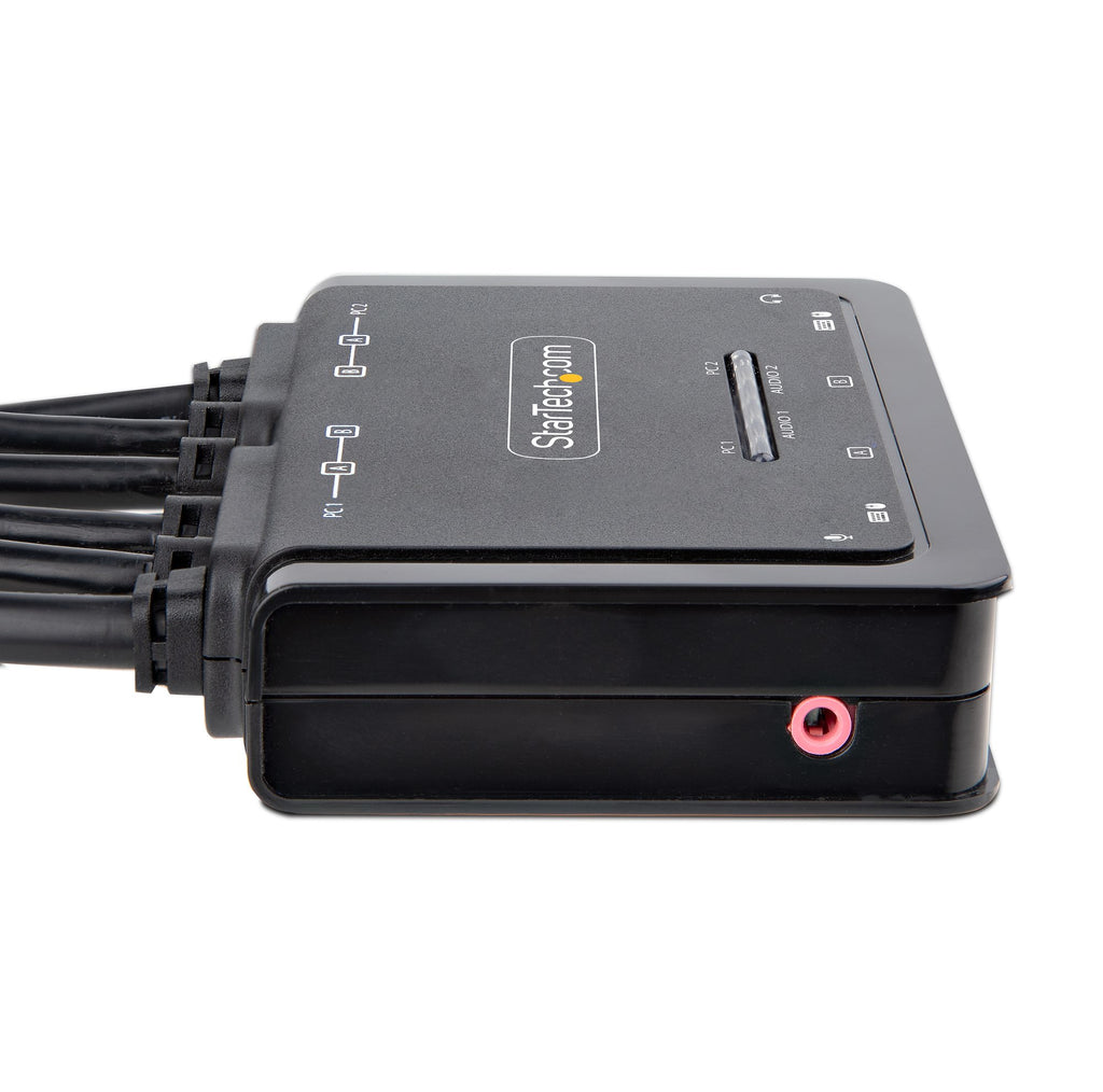 StarTech.com C2-DD46-UA2-CBL-KVM Commutateur KVM Double Écran DisplayPort 4K 60Hz, Clavier et Souris, Noir