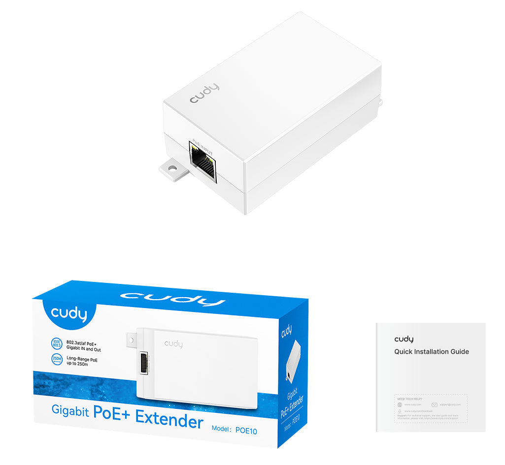 Cudy POE10 adaptateur et injecteur PoE Gigabit Ethernet
