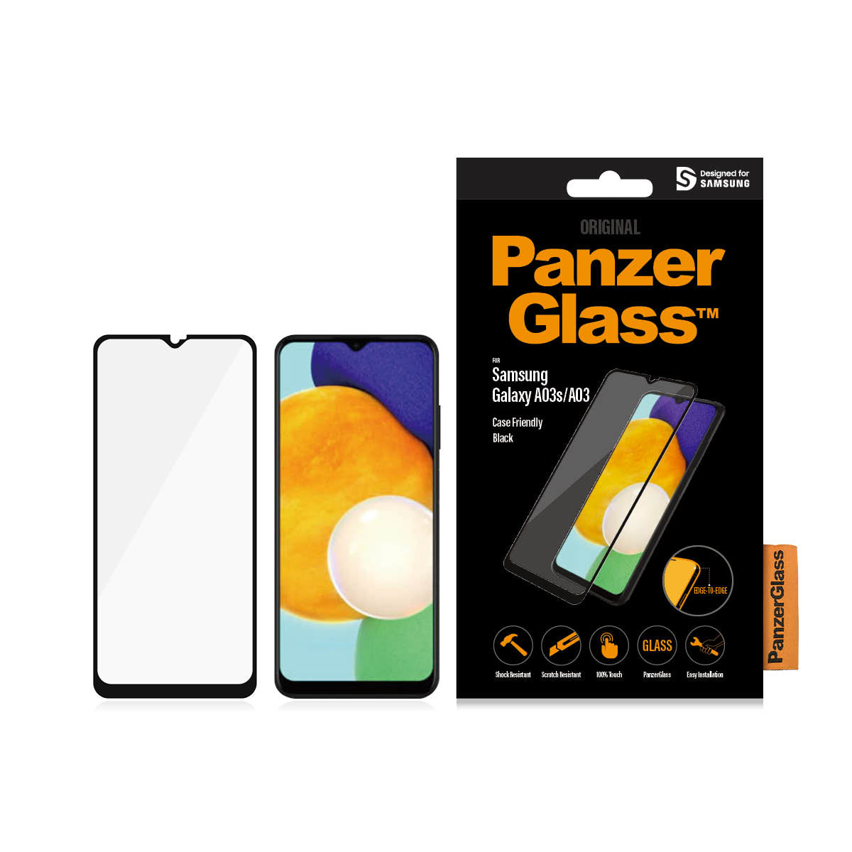 PanzerGlass Protection d'écran en Verre Trempé pour Samsung Galaxy A03s et A03, Transparent