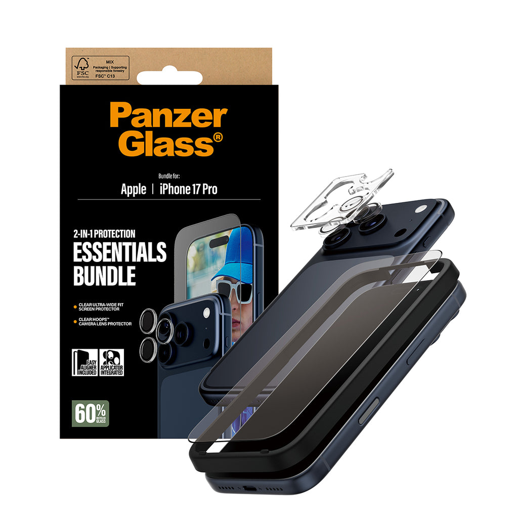 PanzerGlass PanzerGlass ® 2-in-1 Essentials Bundle iPhone 17 Pro Protection d'écran transparent Apple 1 pièce(s)