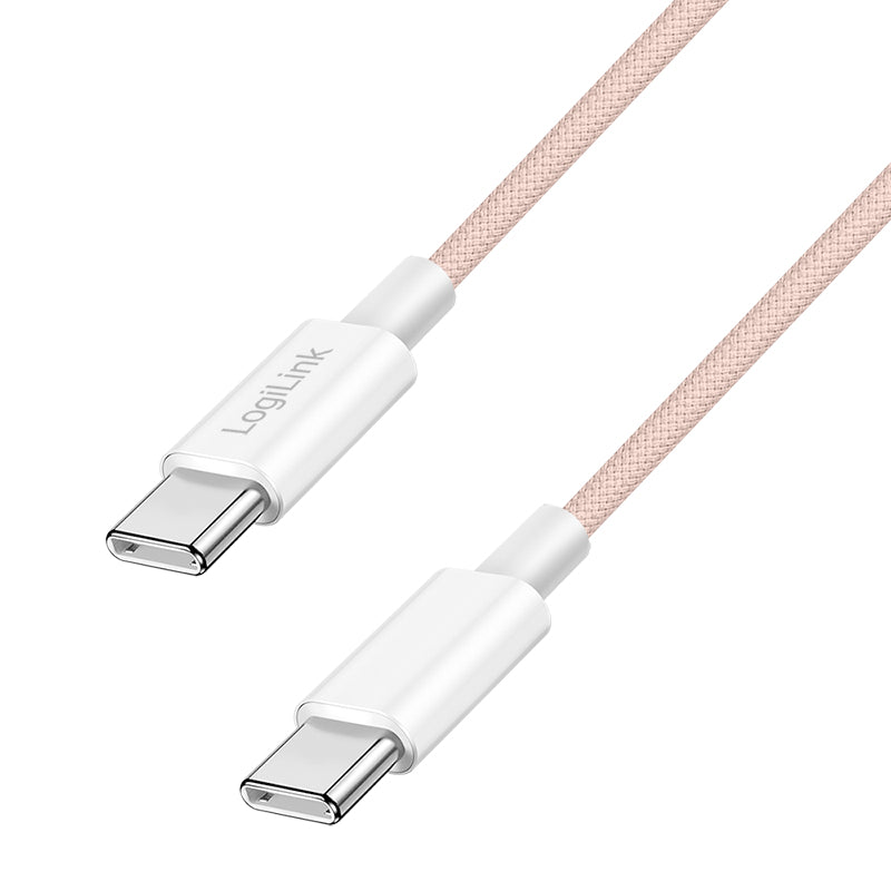 LogiLink CU0343 câble USB USB 2.0 1 m USB C 0,48 Gbit/s 60 W Rose
