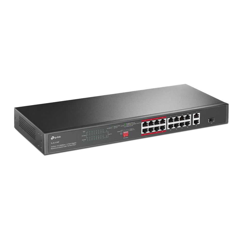 TP-Link TL-SL1218P Commutateur Réseau Non-géré Gigabit Ethernet PoE 18 Ports, Format 1U, Noir