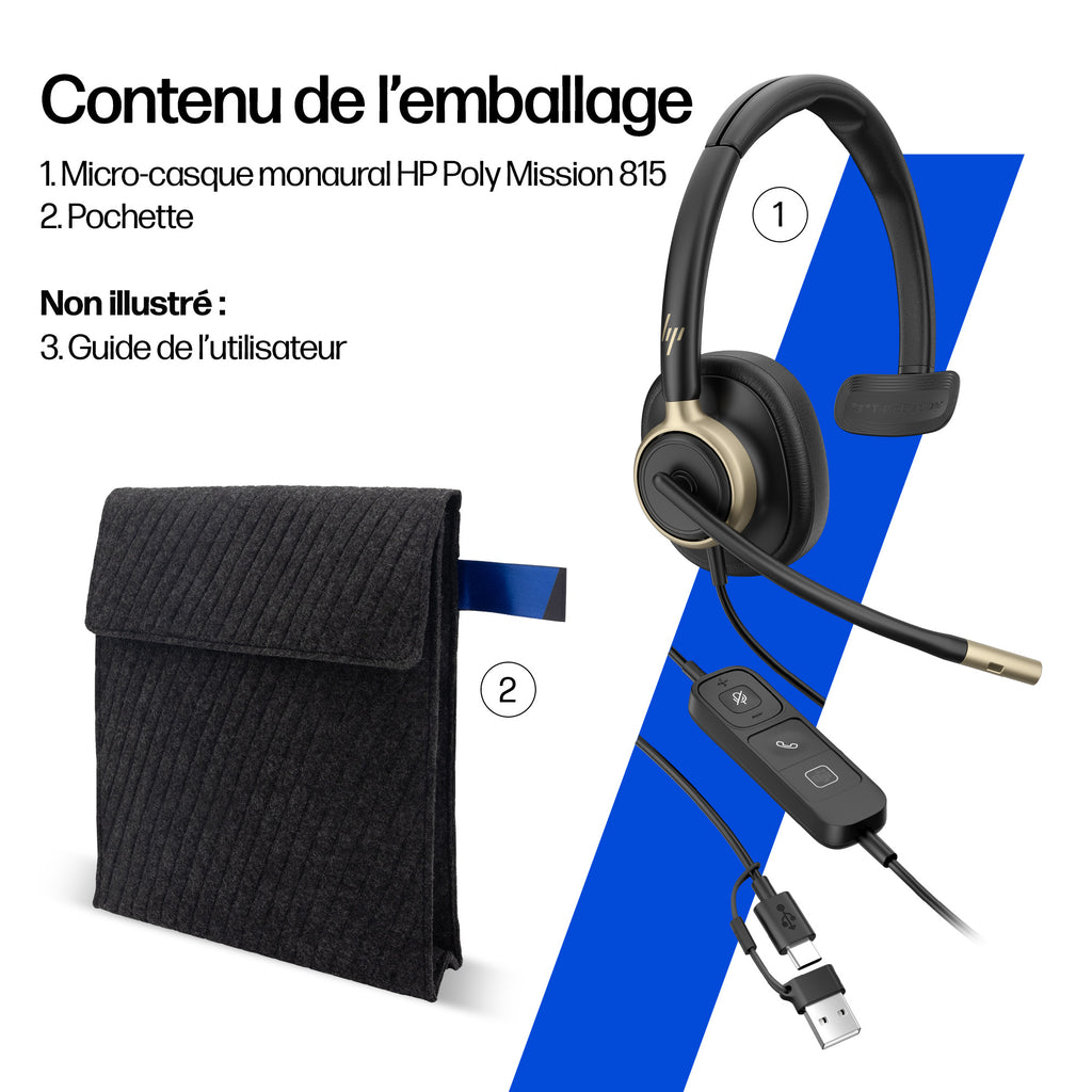 HP Poly Micro-casque filaire USB monaural Mission 815