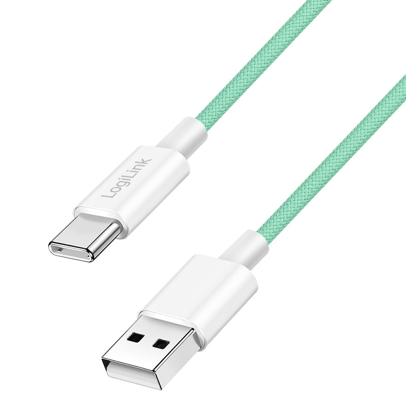 LogiLink CU0328 câble USB USB 2.0 1,5 m USB A USB C 0,48 Gbit/s 60 W Vert