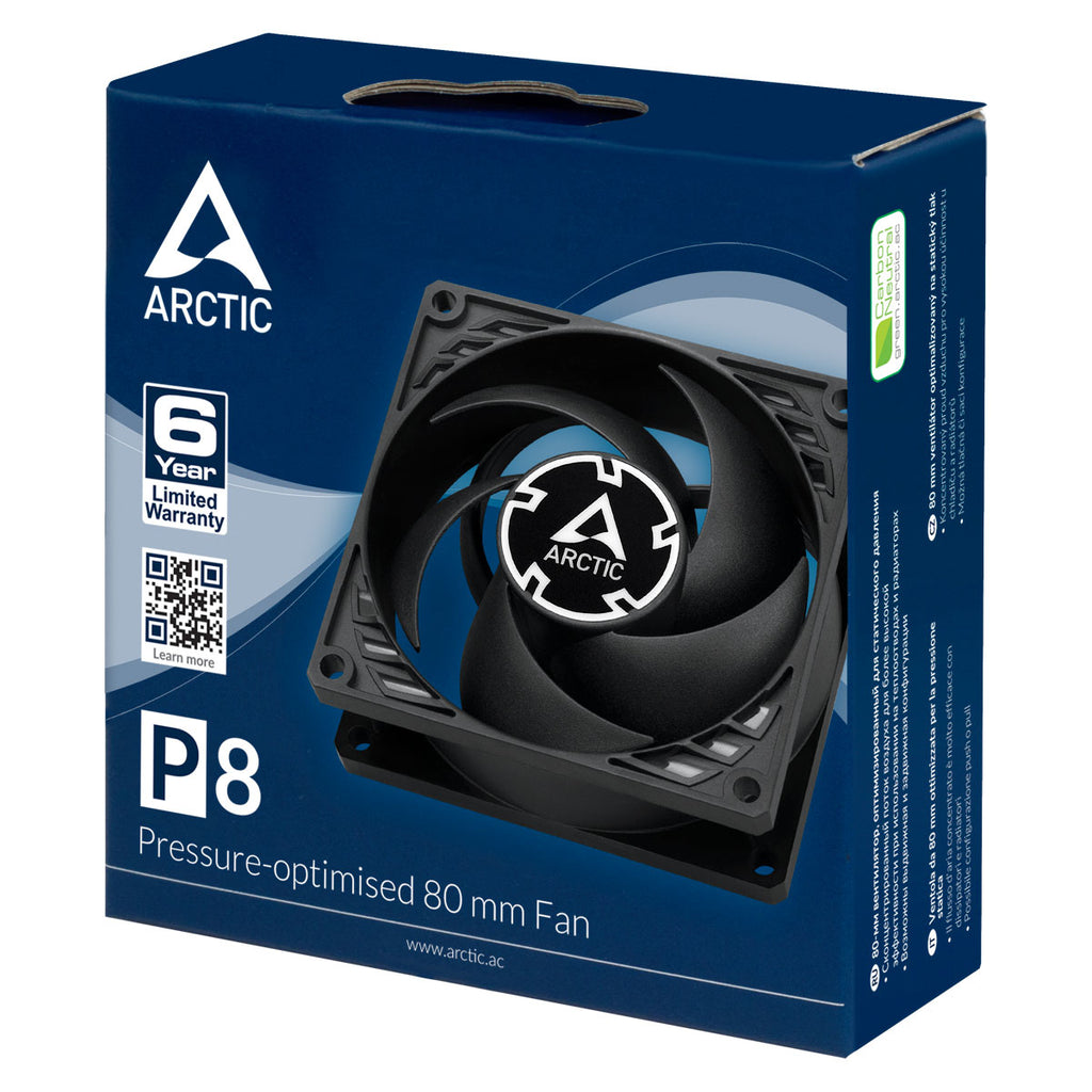 Ventilateur de Boîtier PC P8 8 cm Noir