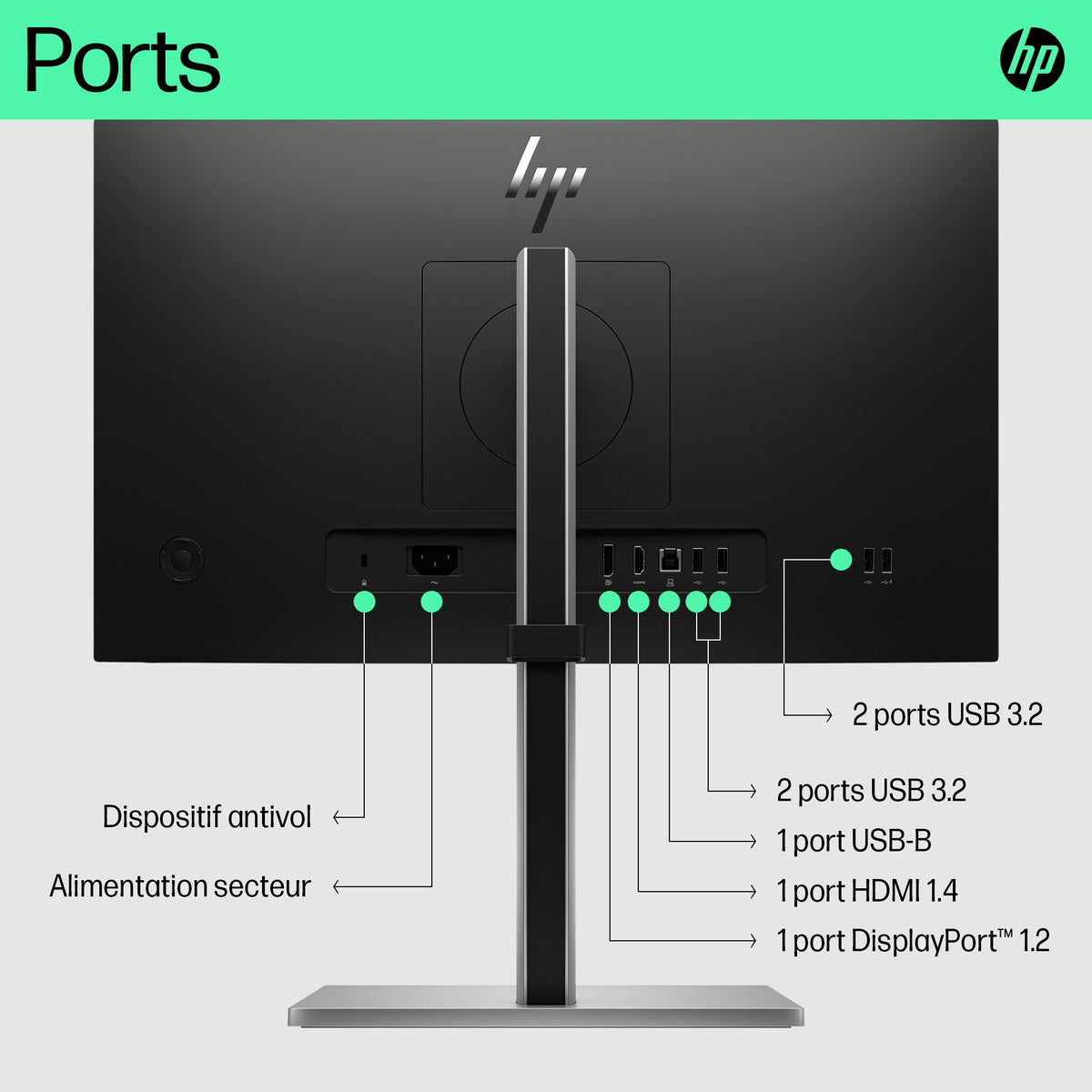 HP E-Series Écran FHD E22 G5