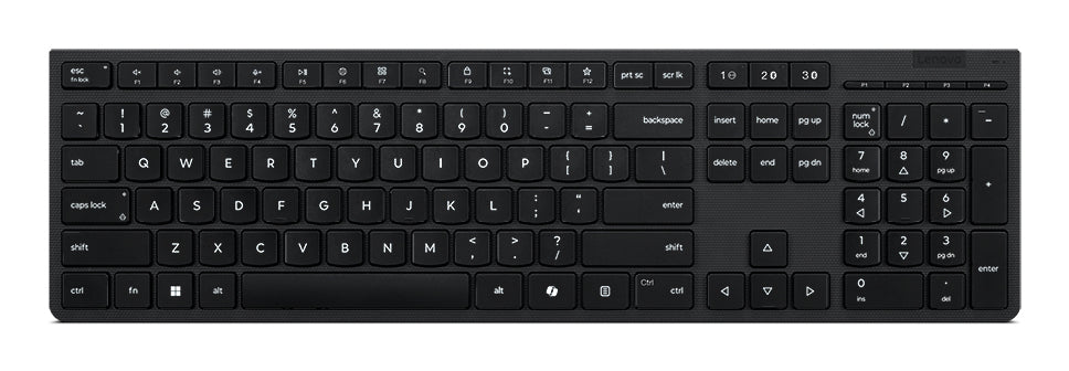 Lenovo Professional Wireless Rechargeable (Nordic) clavier maison/bureau RF sans fil + Bluetooth Nordique Noir