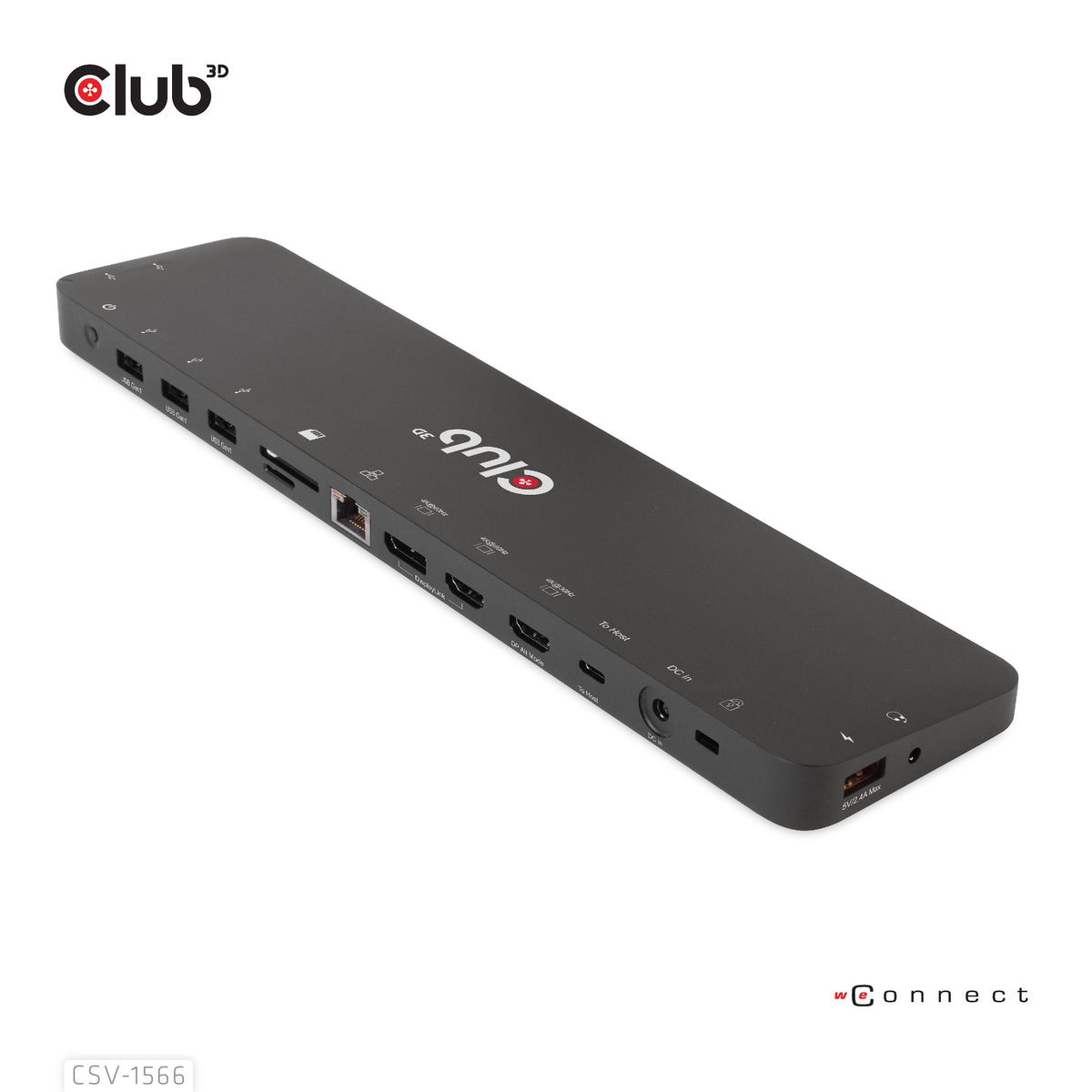 CLUB3D CSV-1566 Station d'accueil USB 3.2 Gen 1 Type-C, Noir