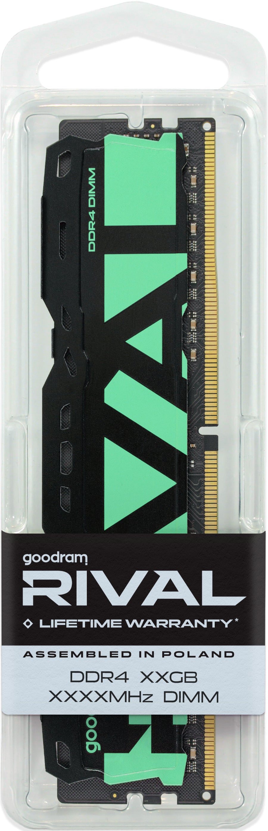Goodram *DDR4 Rival Radiant 16GB (1*16)/3200 CL16 Green module de mémoire 16 Go 1 x 16 Go 3200 MT/s 288-pin DIMM