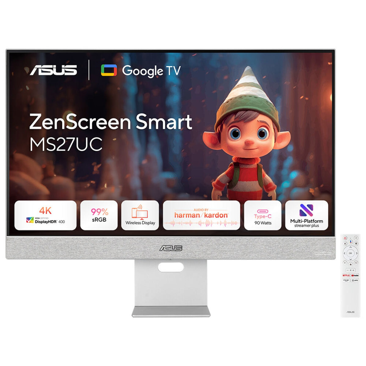 ASUS ZenScreen Smart Monitor MS27UC écran plat de PC 68,6 cm (27") 3840 x 2160 pixels 4K Ultra HD LCD Gris