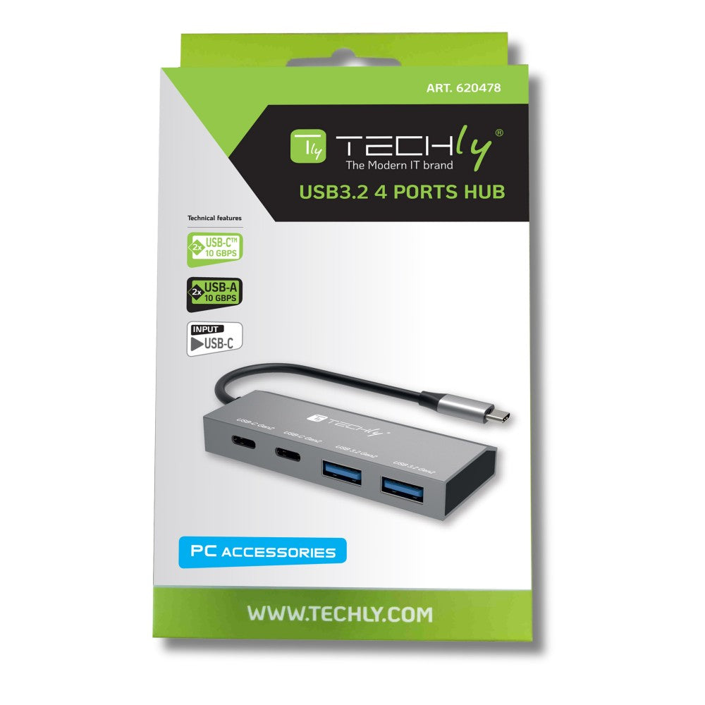Station d'accueil USB 3.2 Gen 1 Type-C IUSB32C-HUB4AC2, Argent
