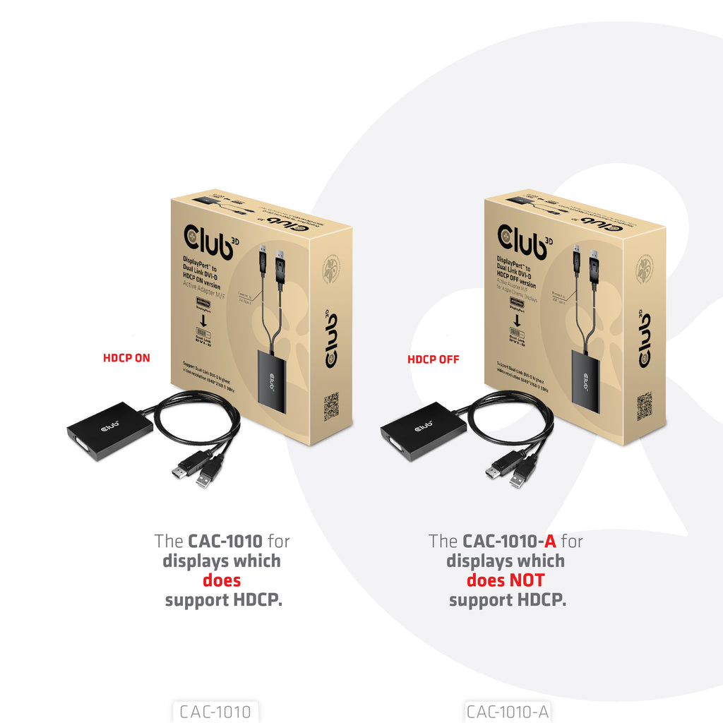 CLUB3D CAC-1010-A Câble Adaptateur DisplayPort vers DVI-D + USB, 0,6 m, Noir