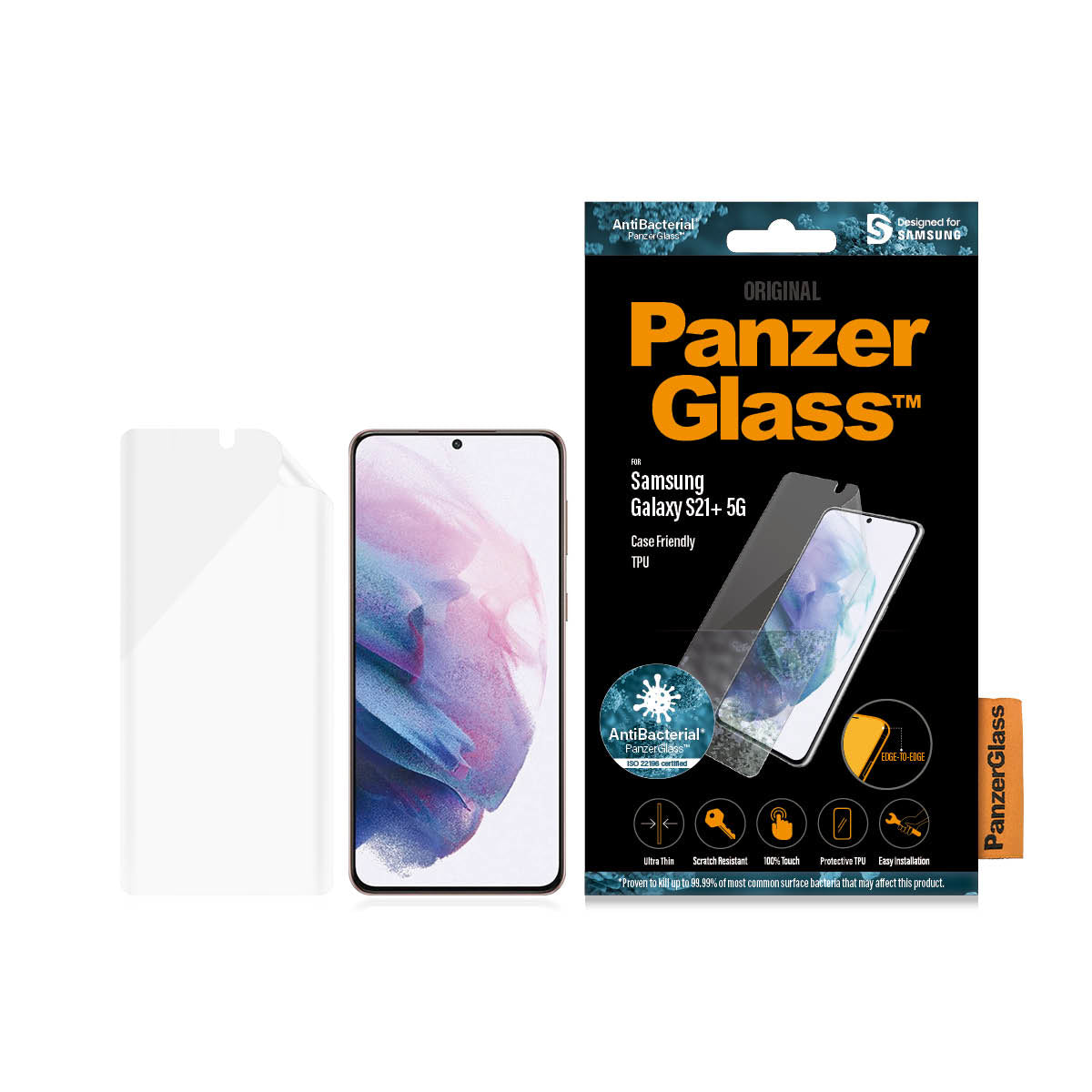 PanzerGlass 7260 Protection d'Écran et Arrière pour Samsung Galaxy S21+ 5G, Transparent