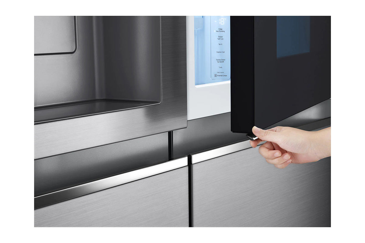 LG InstaView GSXV91PZAE frigo américain Pose libre 635 L Noir, Acier inoxydable