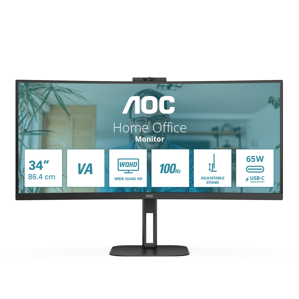 AOC CU34V5CW Écran PC Courbe 34" Wide Quad HD 3440 x 1440 LED Noir
