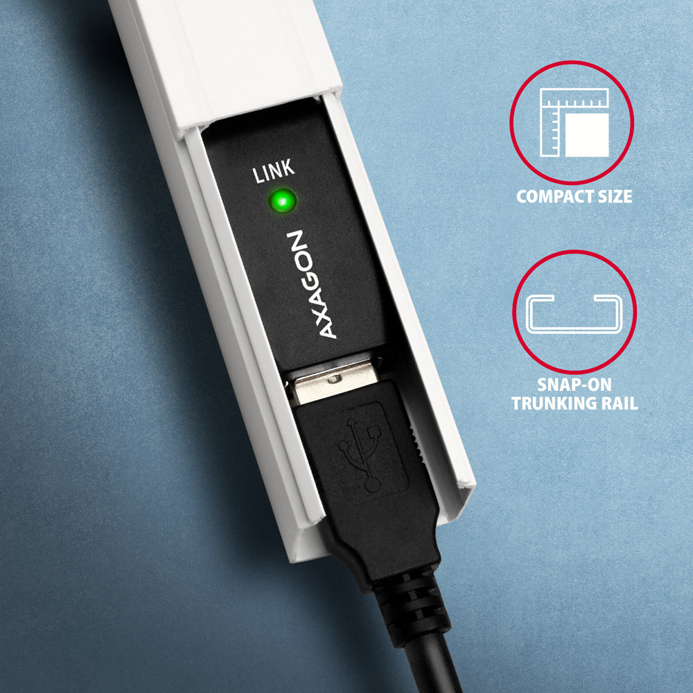 Axagon ADR-207 câble USB USB 2.0 7,5 m USB A 0,48 Gbit/s Noir