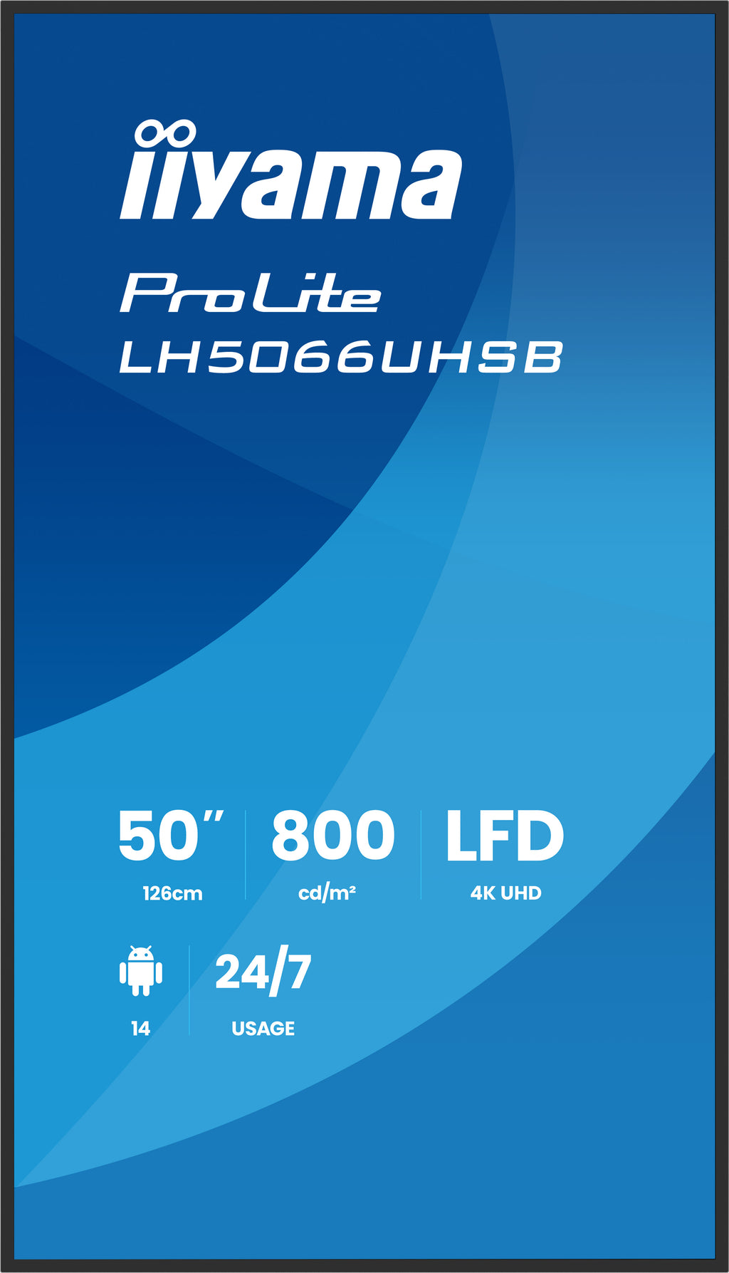 iiyama LH5066UHSB-B1AG Écran d'affichage dynamique Écran plat de signalisation numérique 127 cm (50") LCD Wifi 800 cd/m²