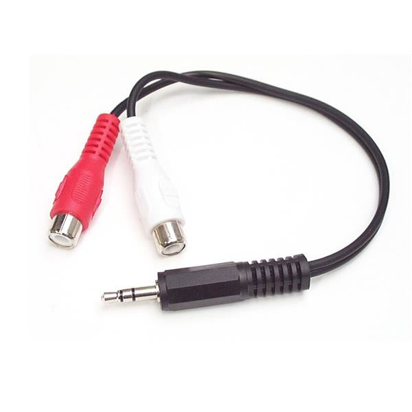 StarTech.com Câble Adaptateur Audio Mini-Jack 3.5mm Mâle vers 2x RCA Femelle - 15 cm