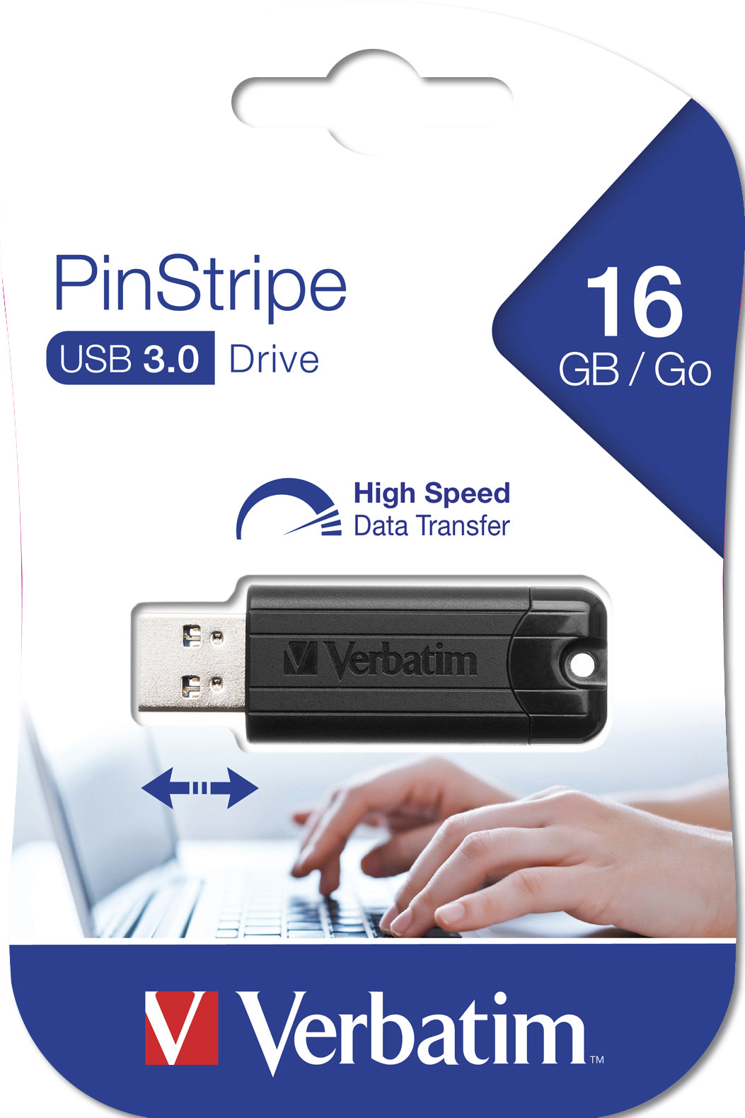 Verbatim PinStripe 3.0 Clé USB 16 Go - Noire