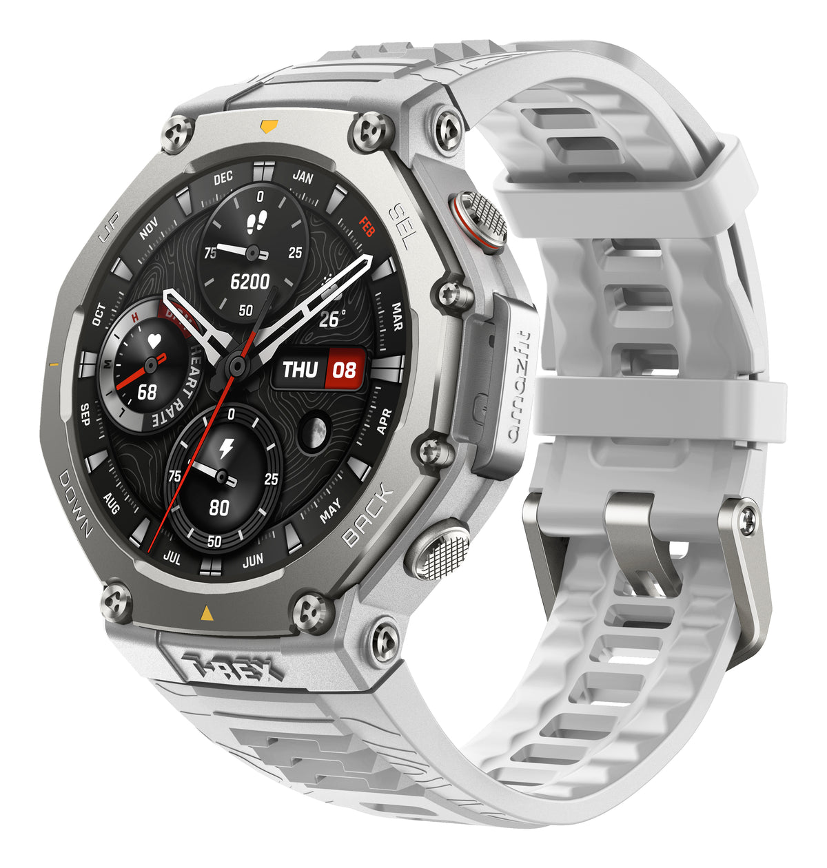 Amazfit T-Rex 3 3,81 cm (1.5") AMOLED Numérique 480 x 480 pixels Écran tactile Acier inoxydable GPS (satellite)