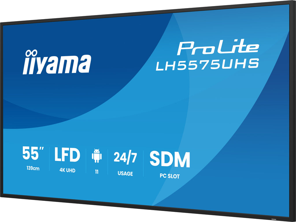 iiyama LH5575UHS-B2AG Écran d'affichage dynamique Écran plat de signalisation numérique 138,7 cm (54.6") LCD Wifi 500 cd