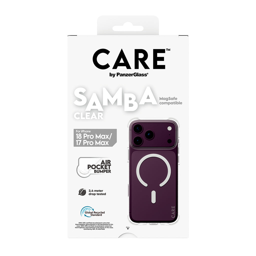 PanzerGlass CARE™ by ® Samba Case Transparent w. White MagSafe iPhone 2026 Pro Max | 17 Pro Max coque de protection pour