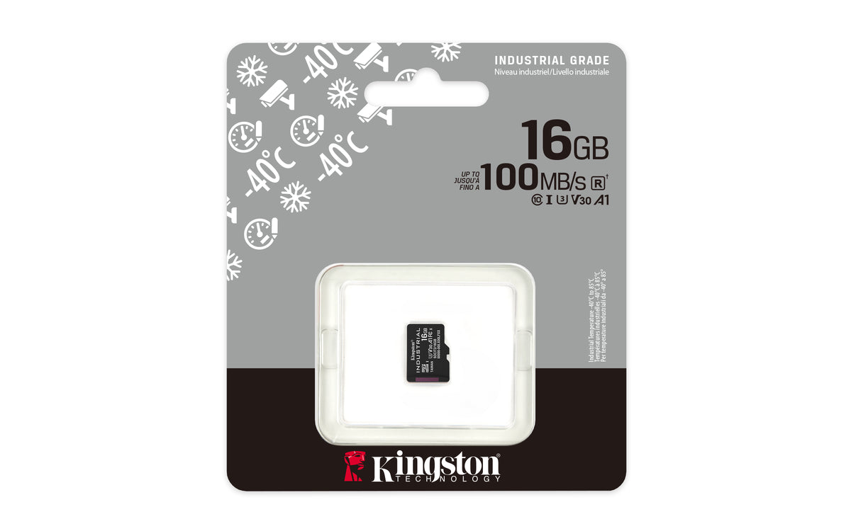 Kingston Technology Carte microSDHC Industrielle 16GB C10 A1 pSLC