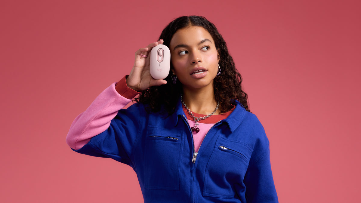 Logitech POP med Emoji knap Optisk trådløs mus Pink