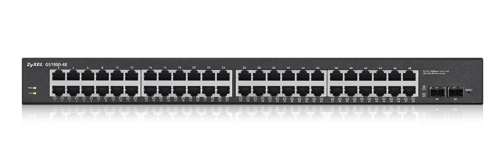 Zyxel GS1900-48-EU0102F Commutateur Réseau L2 Gigabit Ethernet 48 Ports, Noir