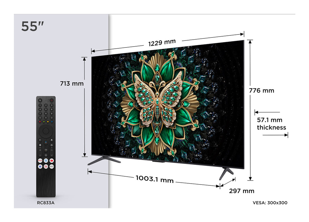 TCL C6K 55C6K Smart TV 139,7 cm (55") 4K Ultra HD Wifi Métallique