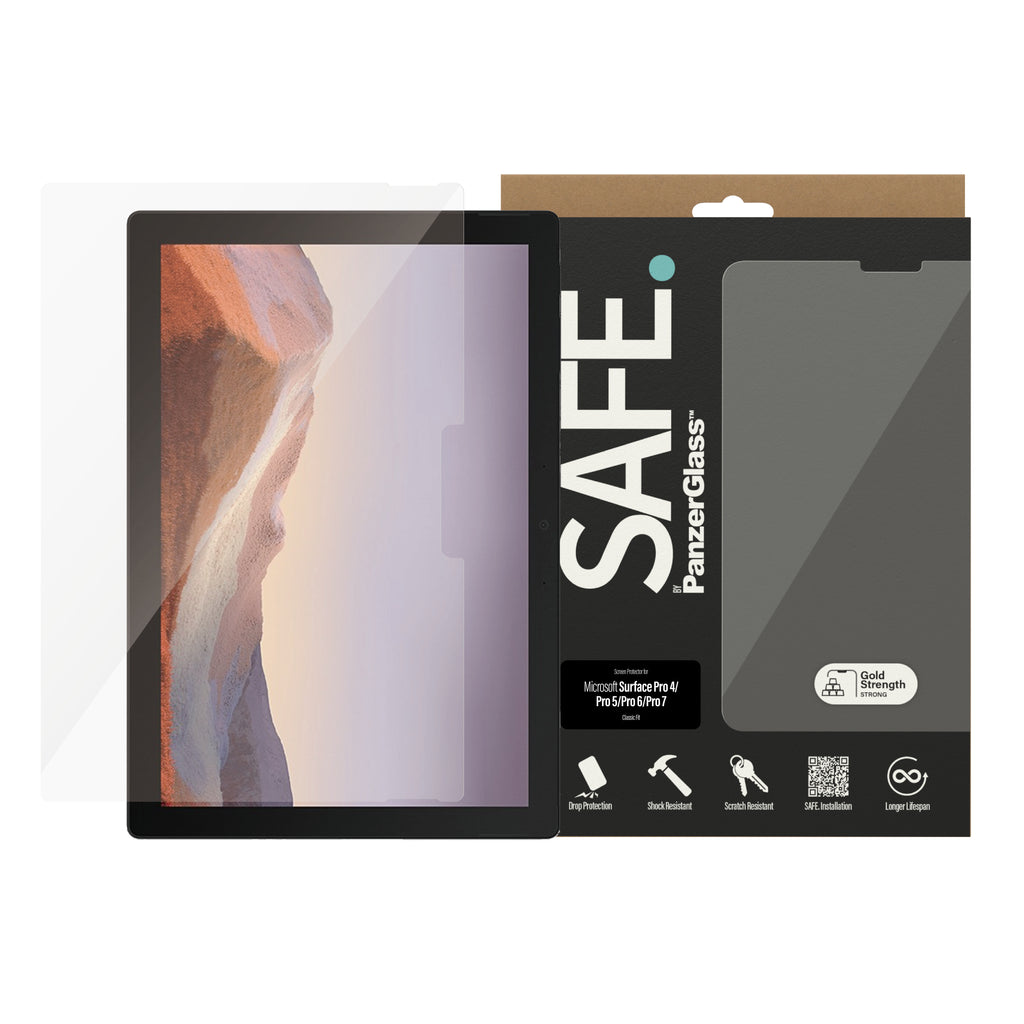 PanzerGlass SAFE. by ® Screen Protector Microsoft Surface Pro 4 | Pro 5 | Pro 6 | Pro 7 Protection d'écran transparent 1 pièce(s)