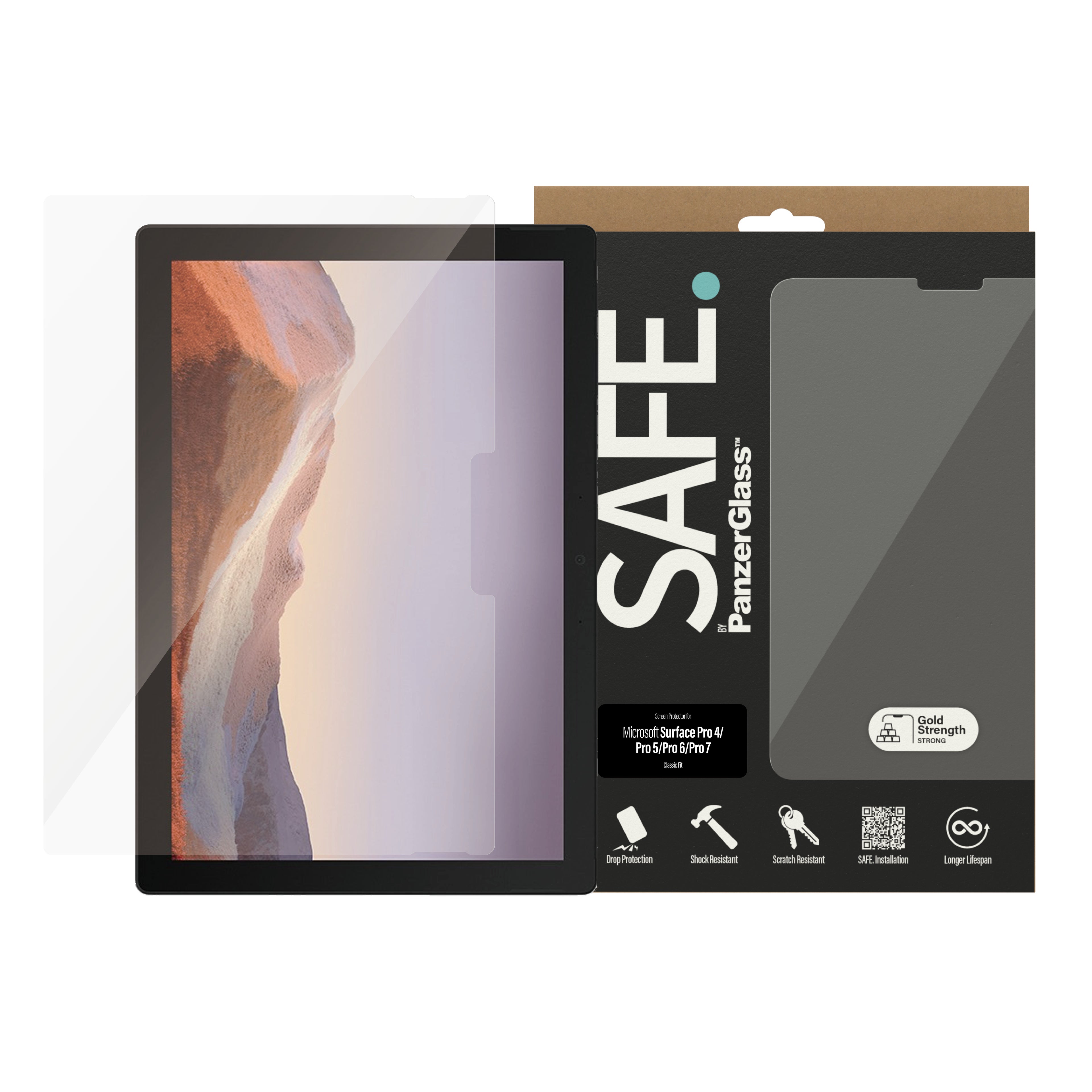 PanzerGlass SAFE. by ® Screen Protector Microsoft Surface Pro 4 | Pro 5 | Pro 6 | Pro 7 Protection d'écran transparent 1 pièce(s)