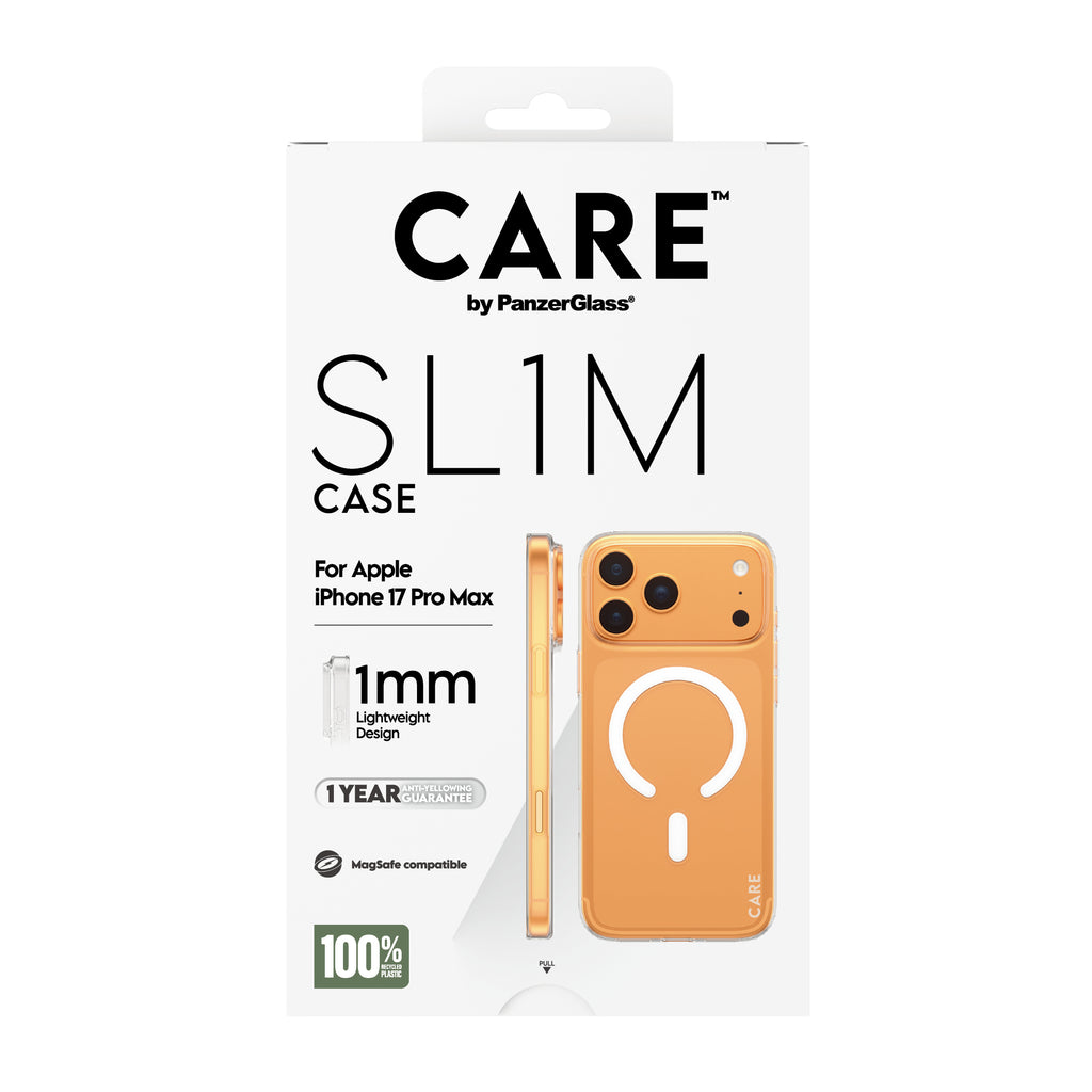 PanzerGlass CARE SL1M Coque Transparente avec MagSafe pour iPhone 17 Pro Max
