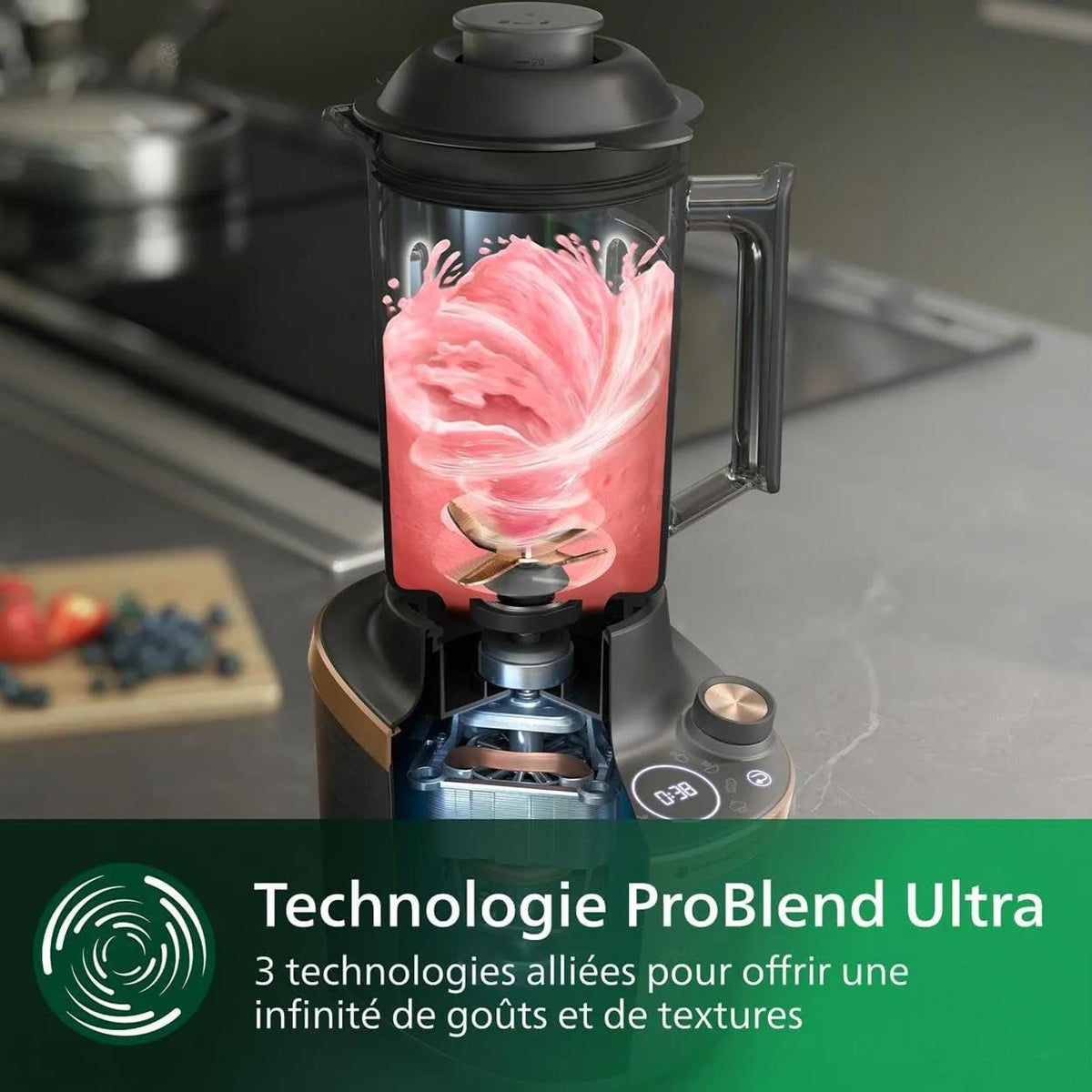 Philips Flip&Juice™ Blender HR3770/00 Blender haute vitesse avec module extracteur de jus