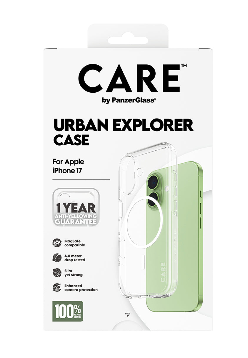PanzerGlass CARE Urban Explorer Coque Transparente avec MagSafe pour iPhone 17