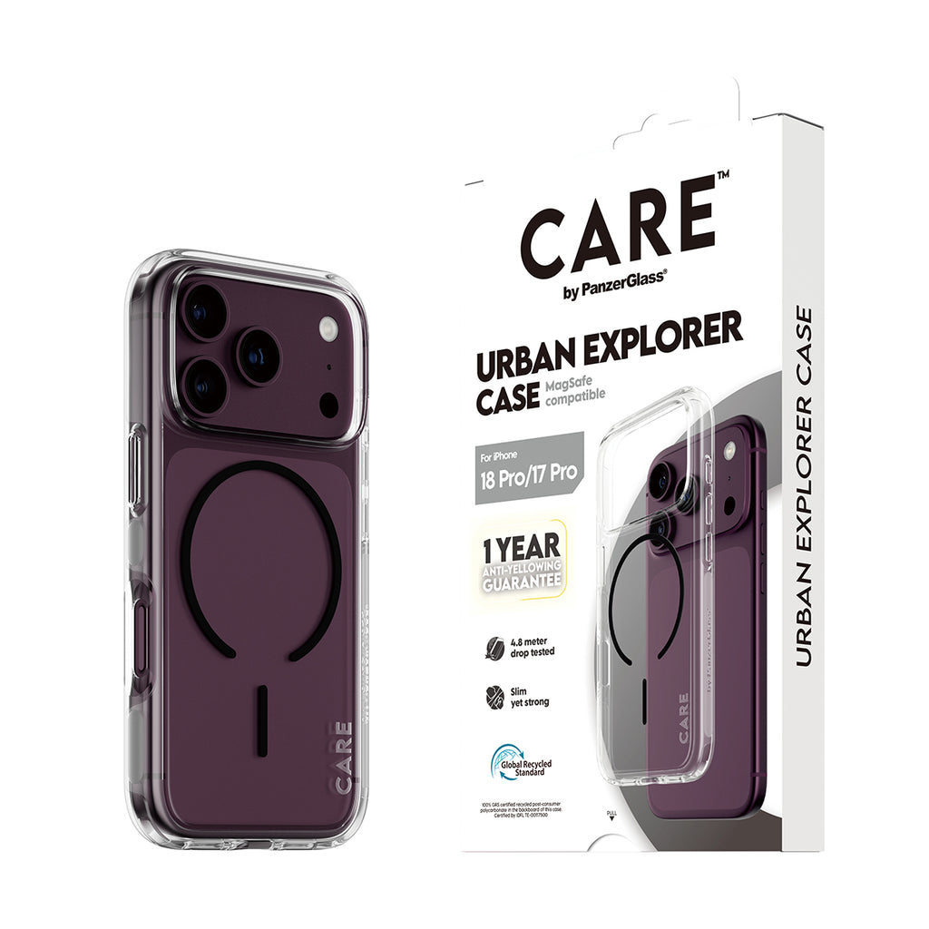 PanzerGlass CARE™ by ® Urban Explorer Case Transparent w. Black MagSafe iPhone 2026 Pro | 17 Pro coque de protection pou