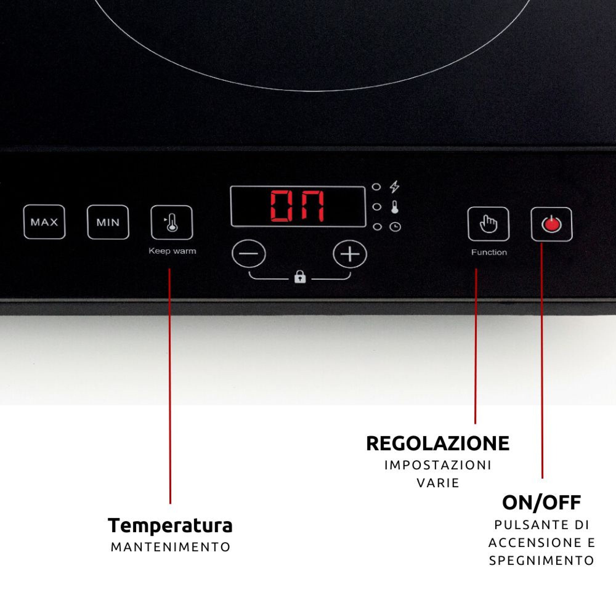 Ariete 1998/20 Noir Comptoir 58 cm Plaque avec zone à induction 2 zone(s)
