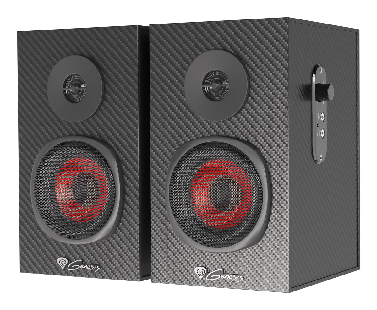 Haut-parleurs Helium 200 2.0 Canaux, 20 W, Filaire, Noir et Rouge