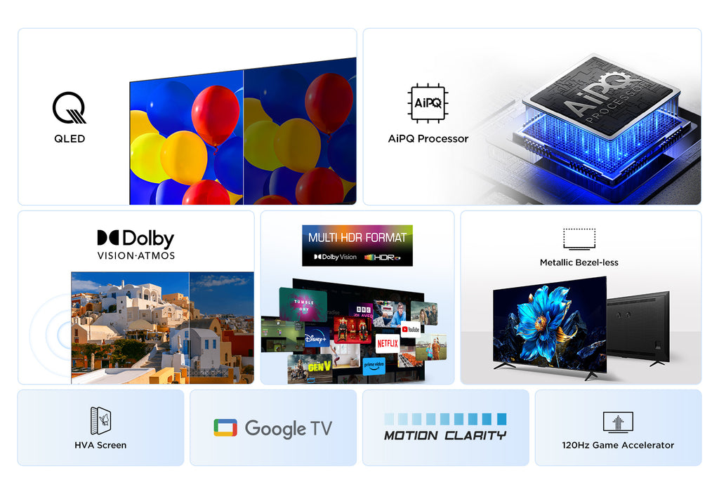 TCL P7K 43P7K TV 109,2 cm (43") 4K Ultra HD Smart TV Wifi Métallique 430 cd/m²