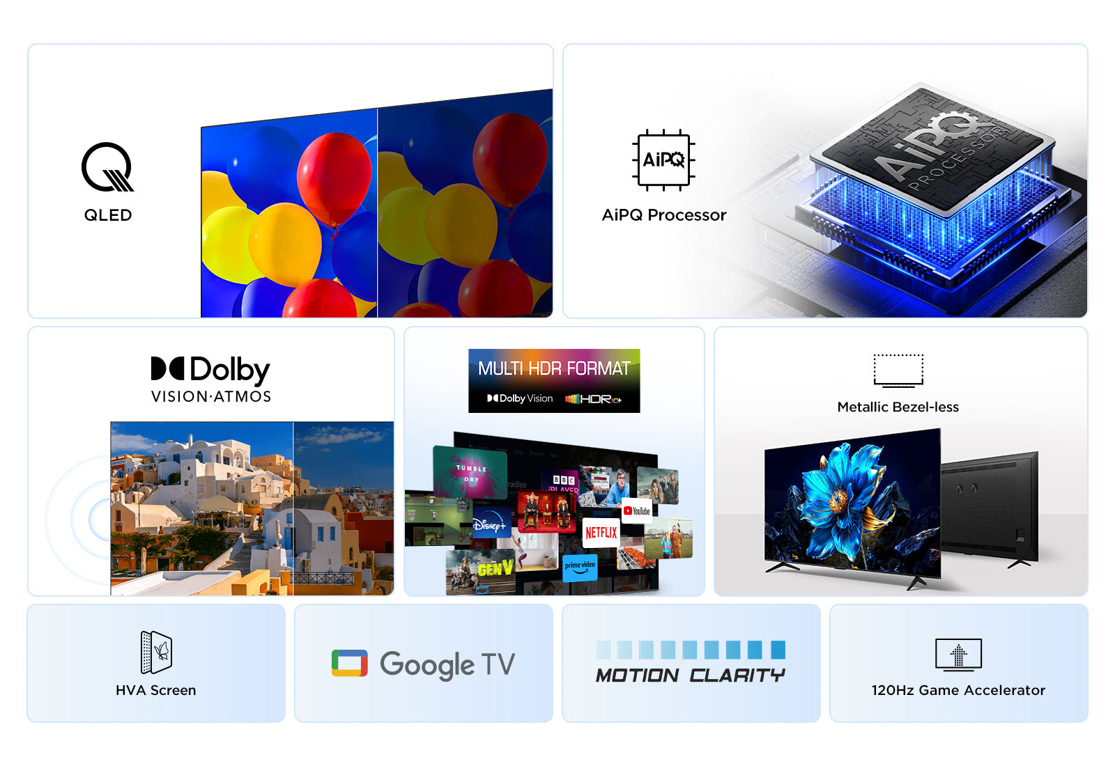 TCL P7K 43P7K TV 109,2 cm (43") 4K Ultra HD Smart TV Wifi Métallique 430 cd/m²