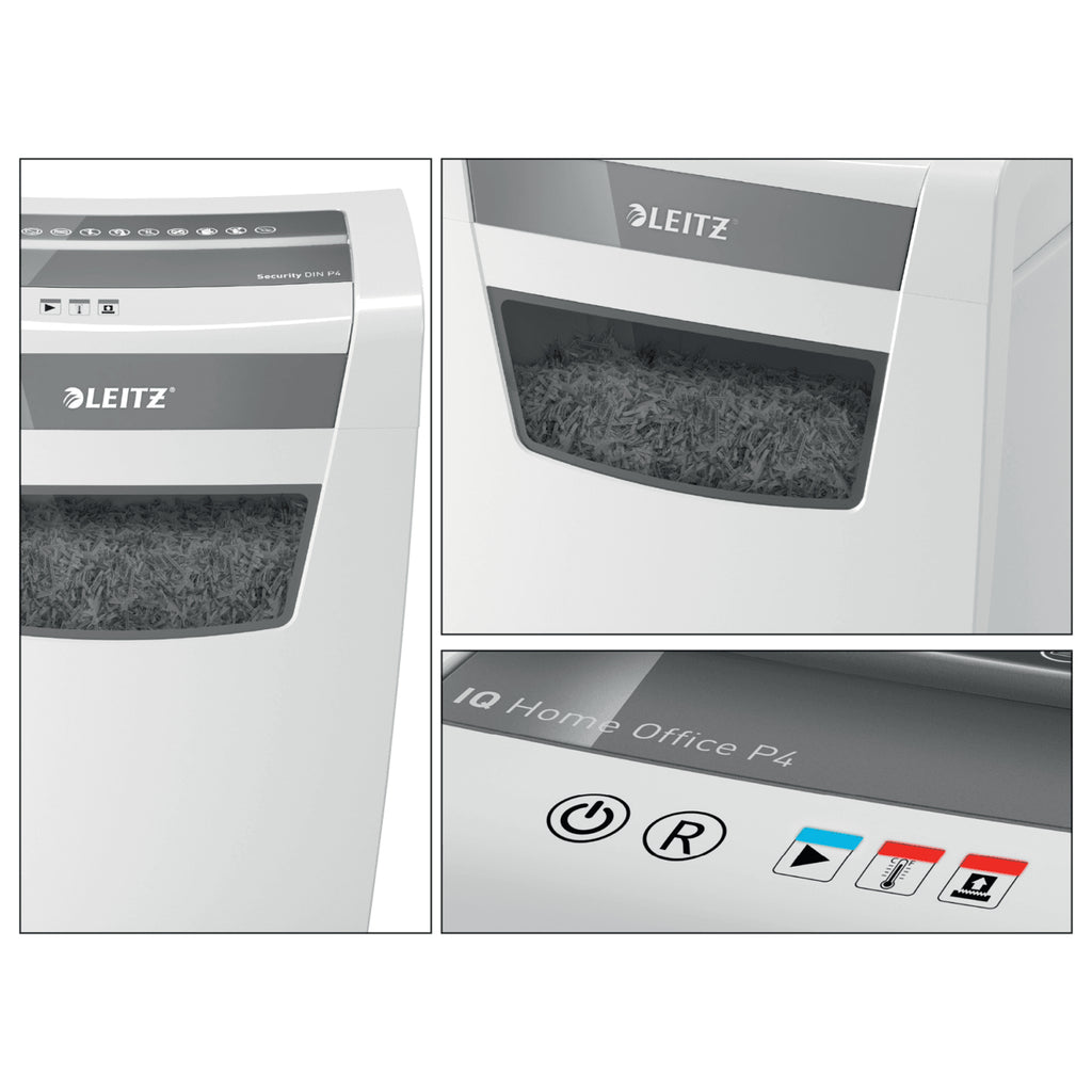Leitz IQ Home Office P-4 destructeur de papier Découpage en particules 58 dB 22 cm Blanc