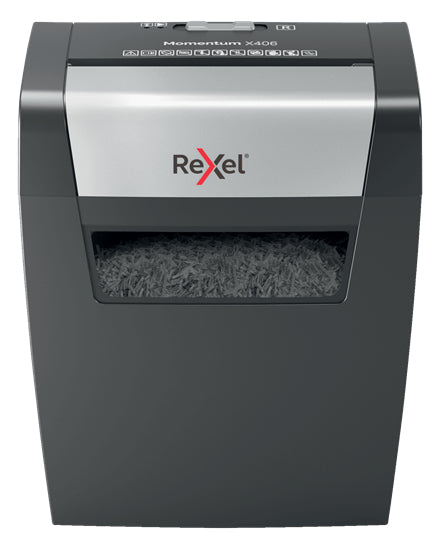 Rexel Momentum X406 destructeur de papier Découpage en particules 70 dB Bleu, Gris