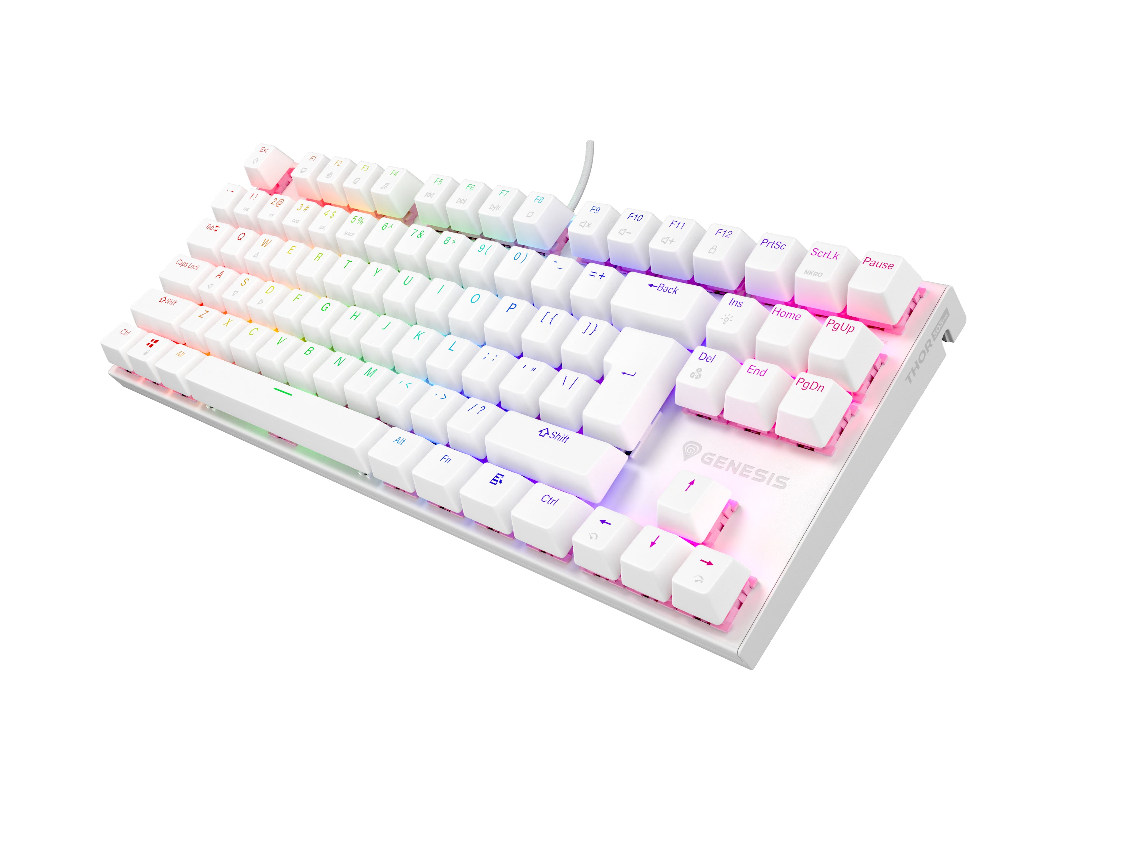 GENESIS Thor 303 TKL clavier Gaming USB QWERTY US International Blanc