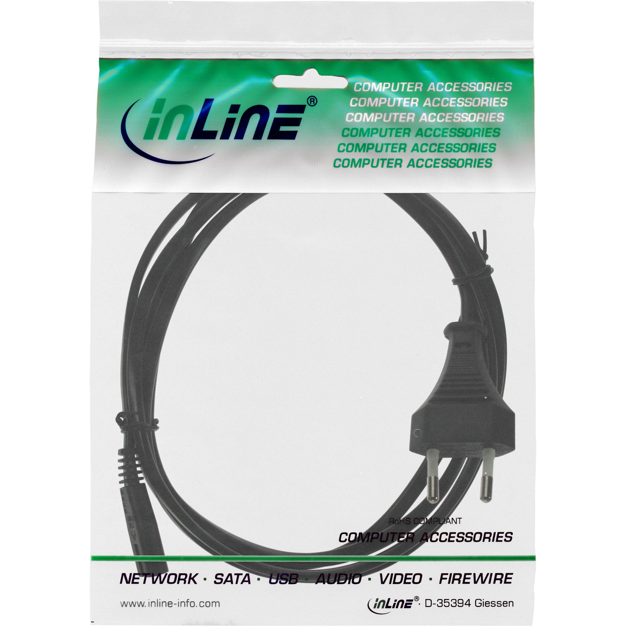 InLine 16654 câble électrique Noir 1,8 m