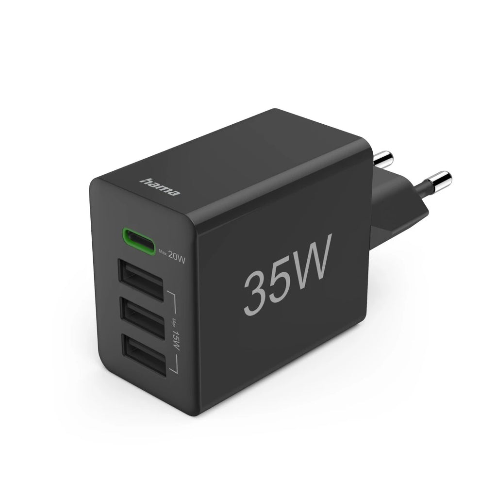 Hama 00201990 chargeur d'appareils mobiles Casque, Chargeur électrique, Smartphone, Tablette Noir Secteur Charge rapide Intérieure
