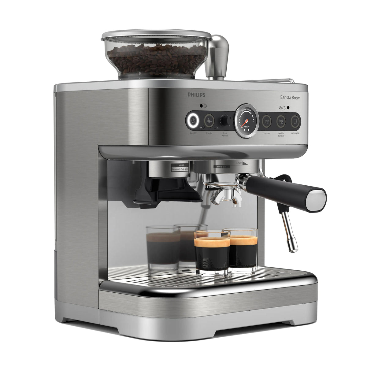 Philips PSA3218/01 Machine à Café Expresso Semi-Automatique, Réservoir 2,5 L, Acier Inoxydable
