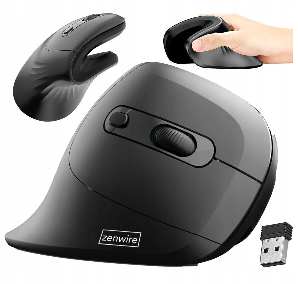 Souris sans fil verticale pour ordinateur de bureau, ordinateur portable et PC Zenwire WL-159